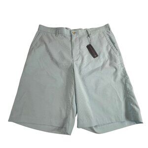 Peter Millar Crown Sport Shorts Mens 34 Blue Stripe Performance Golf Pockets